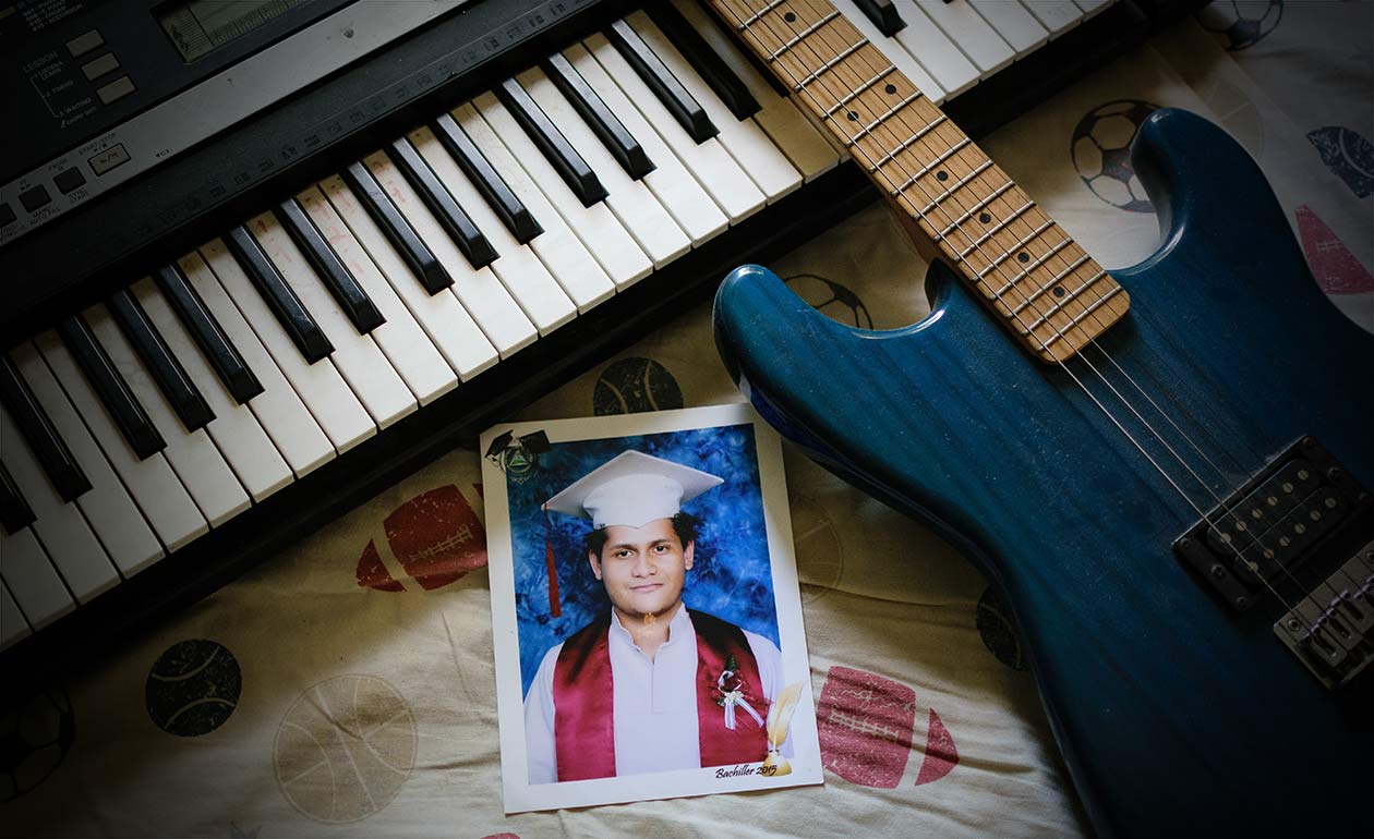Rodrigo Espinoza, de 21 años, fue condenado por "terrorismo". Él era estudiante de ingeniería agrícola y de música. Franklin Villavicencio | Niú