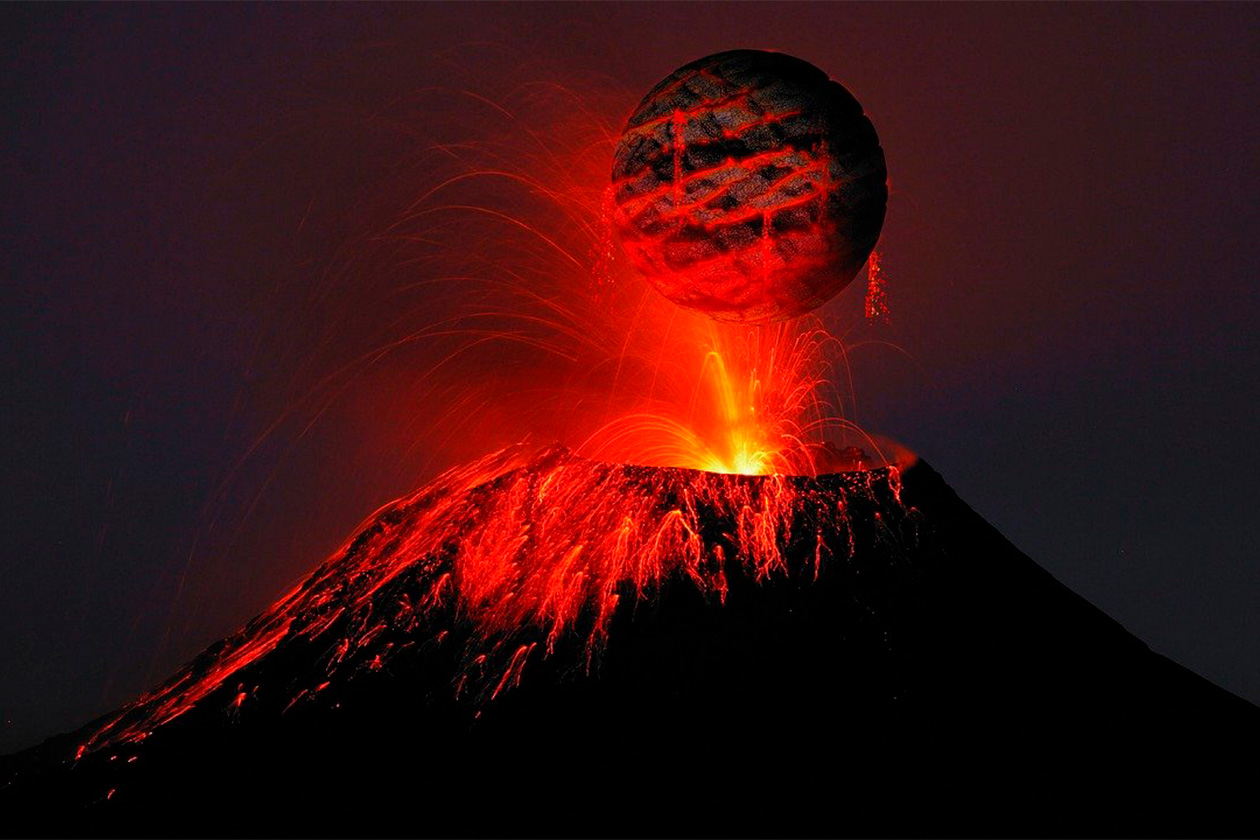 Volcán erupción